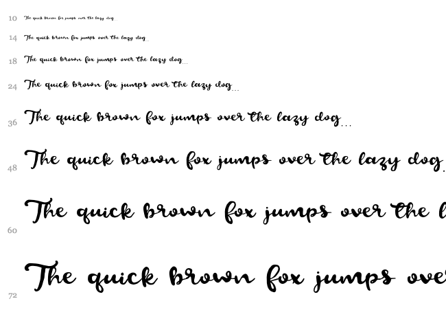 Beautify Script font waterfall
